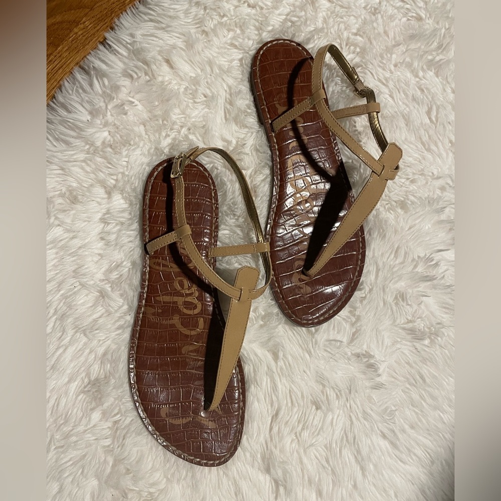 Sam Edelman Patent Nude Gigi Flat Sandal